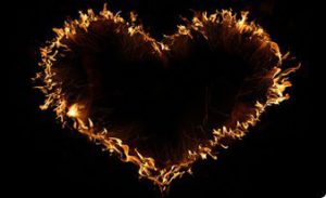 элегантное огненное сердце