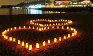 идеальное сердце из 100 свечей